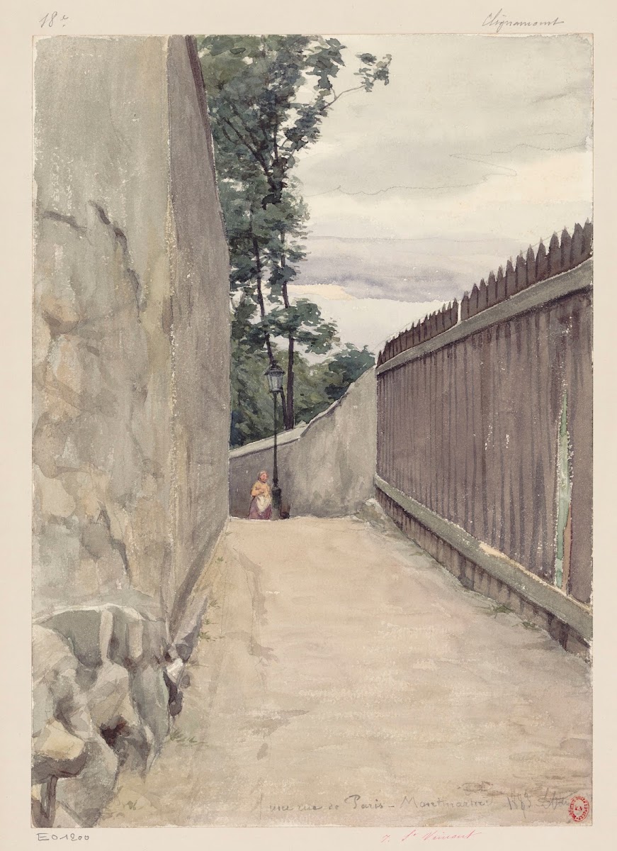 Une Rue De Paris  Montmartre  18è Clignancourt 1883