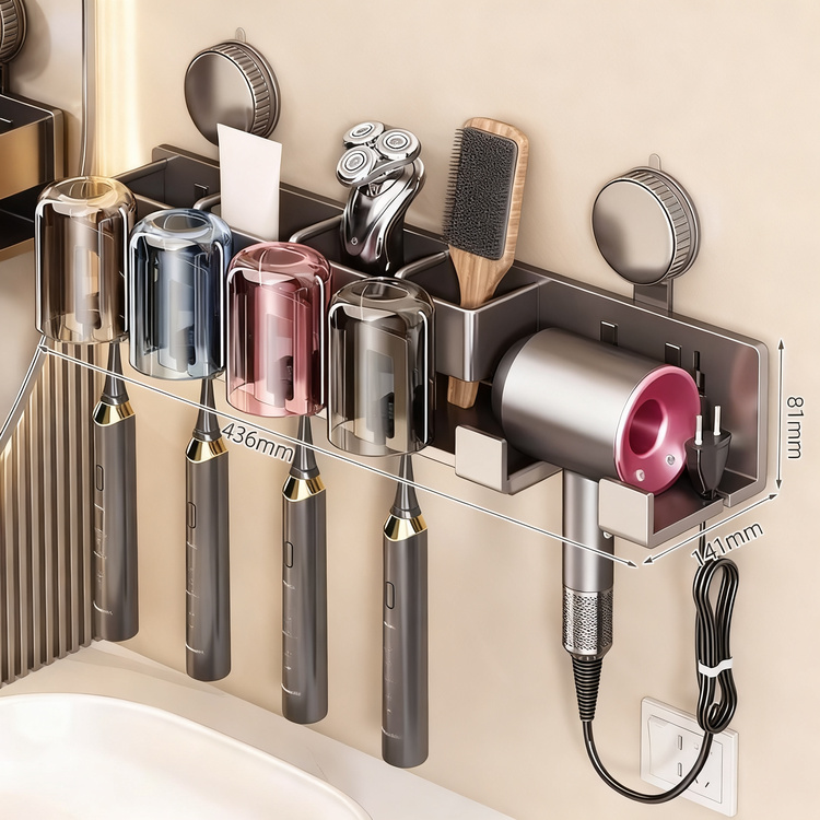 Suction cup holder for hair dryer