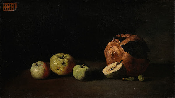 Still Life with Apples and a Pomegranate circa 1865