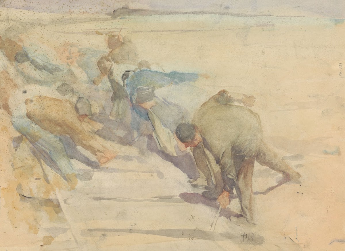 Arbeiders bezig met het opbreken van rails 1871   1906