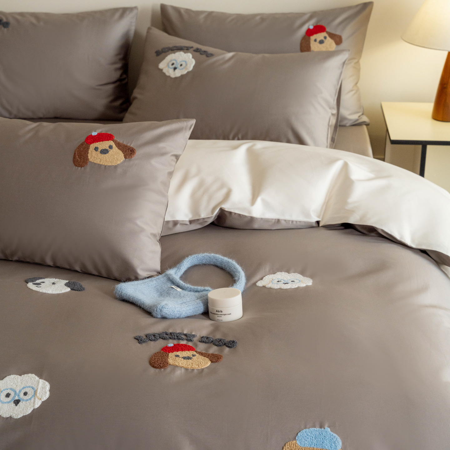 Children's bedding set, cotton, cartoon embroidery