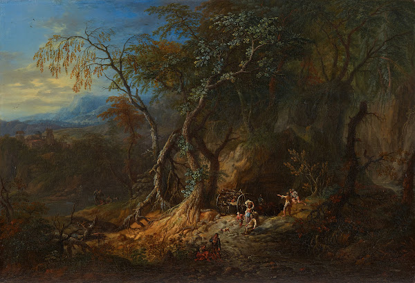 Waldlandschaft mit freiem Ausblick links
