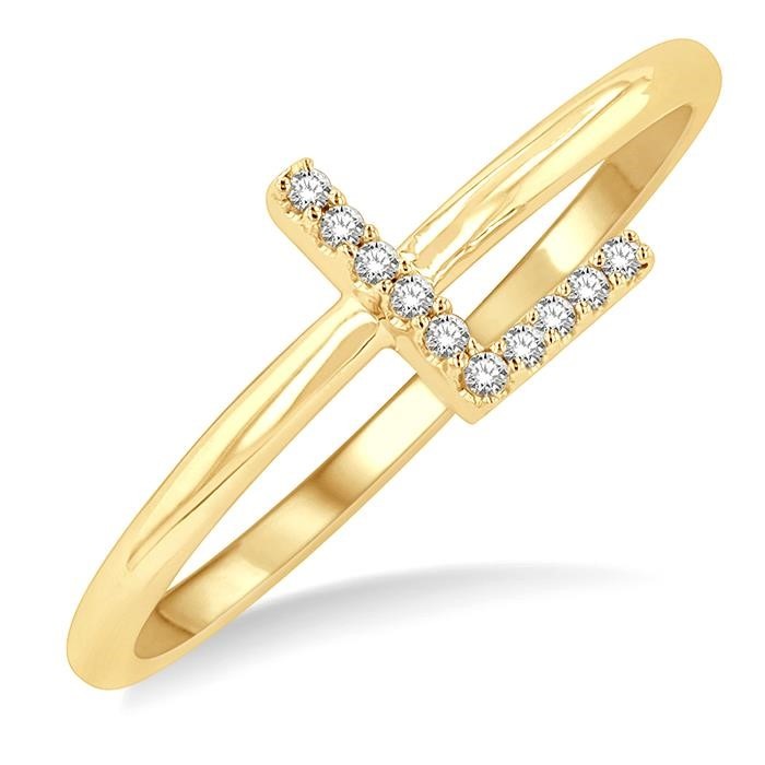 Block 'L' Initial Diamond Ring 365D9DHTSYG-L