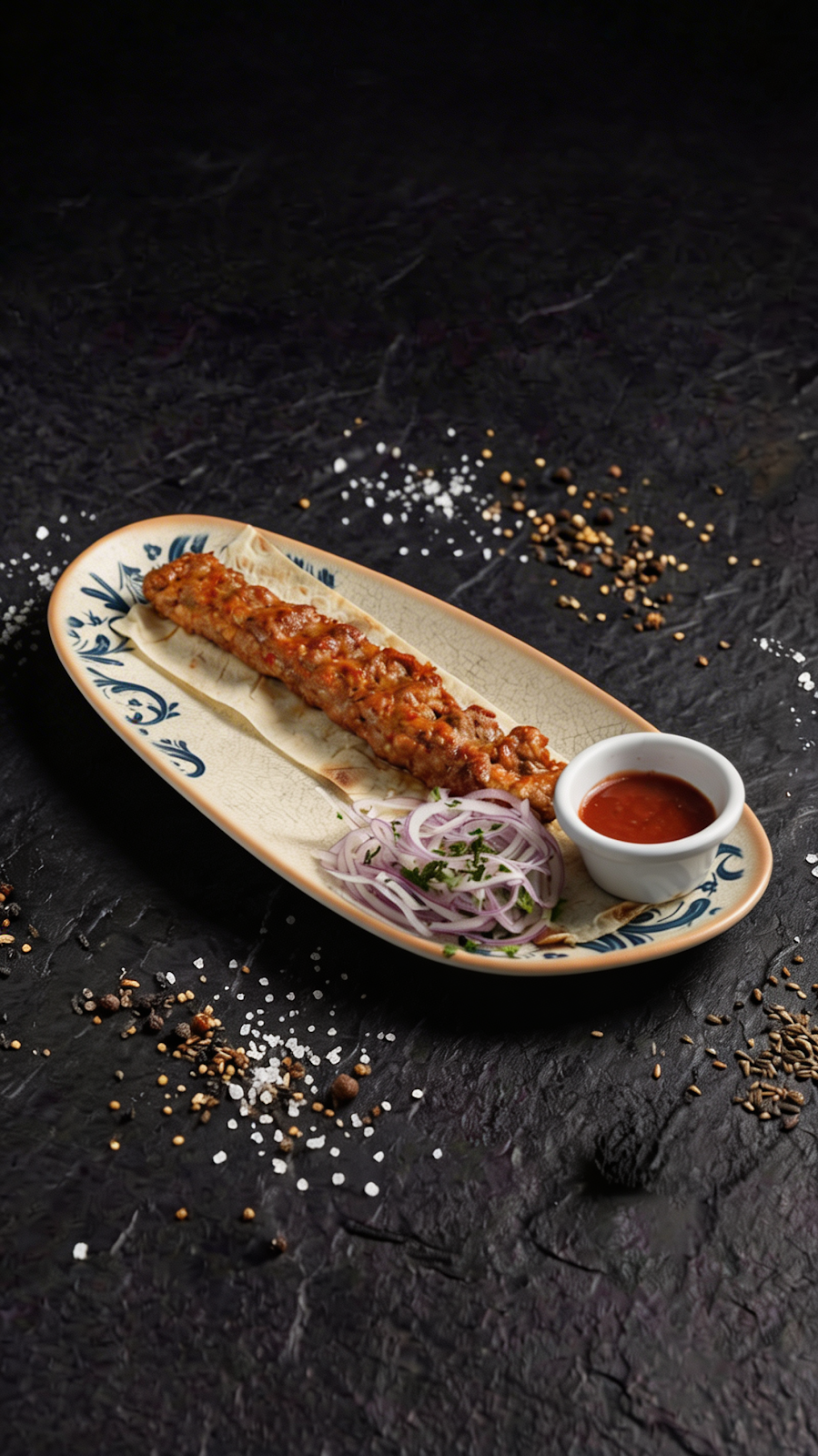 Chicken Adana kebab dish