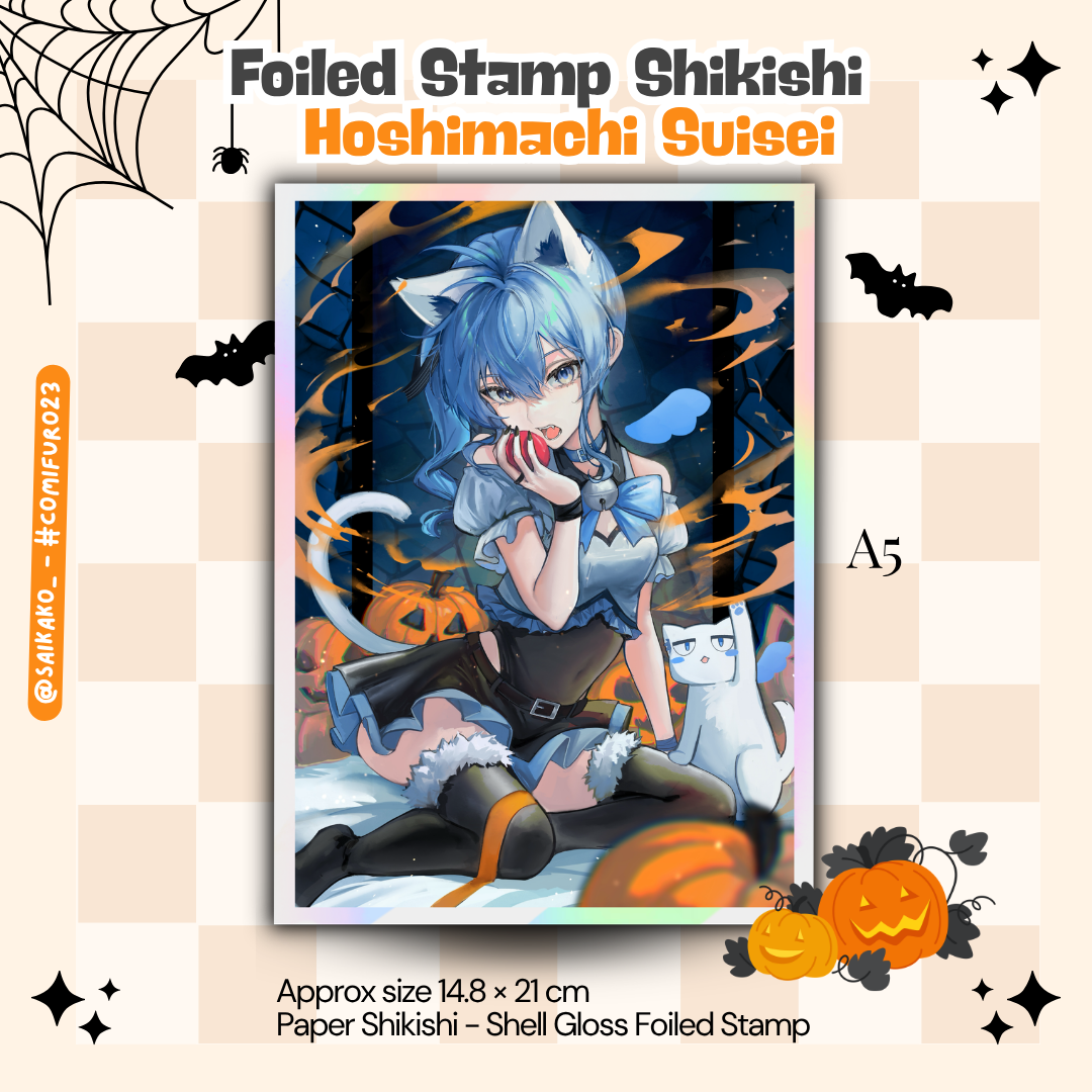 🎃Halloween Foiled Stamp Shikishi - Hoshimachi Suisei Shikishi by Saikako