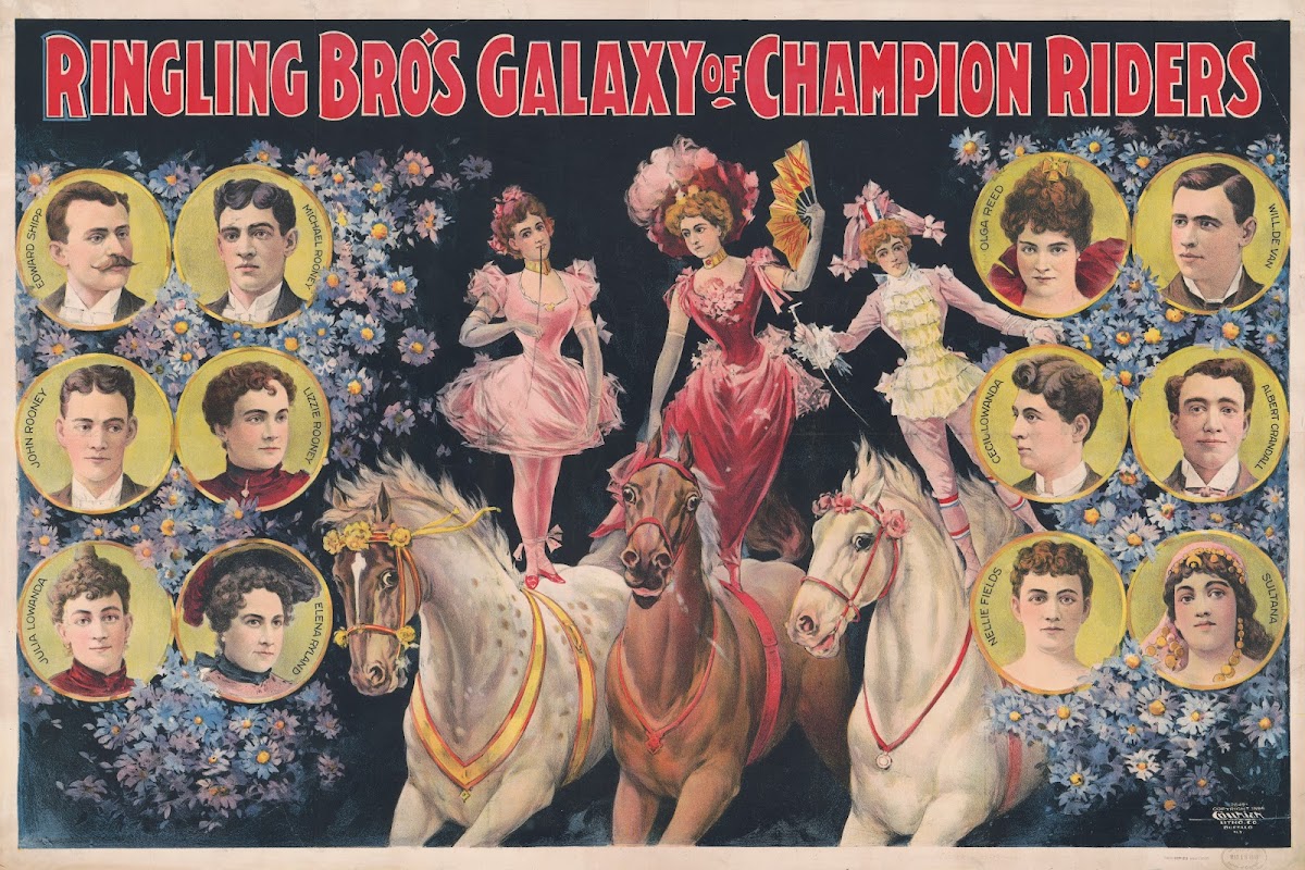 Ringling Bros galaxy of champion riders 1899