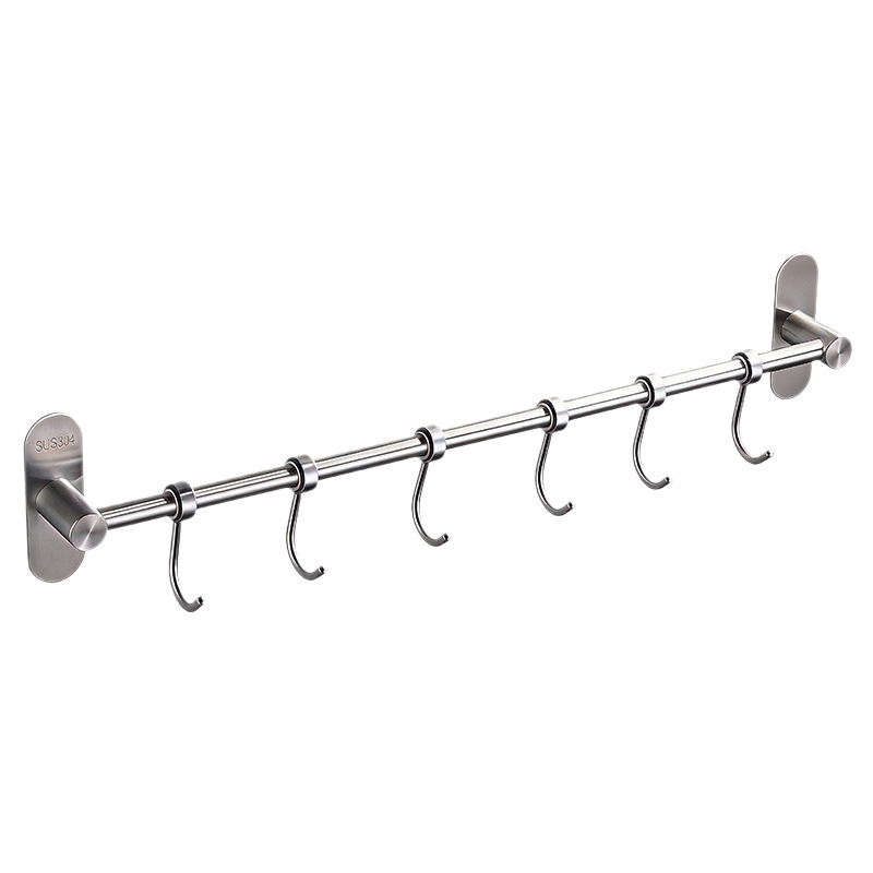 Wall hook bar made of stainless steel for kitchen utensils