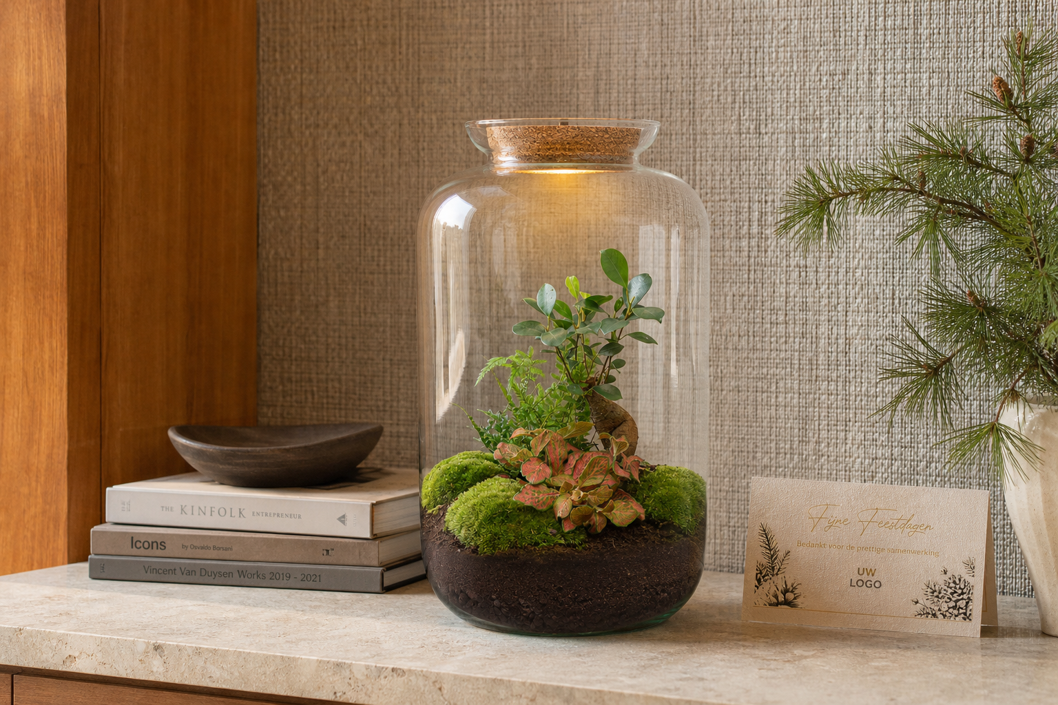 Sven XL Bonsai - Terrarium mit Licht - Flaschengarten DIY-Set