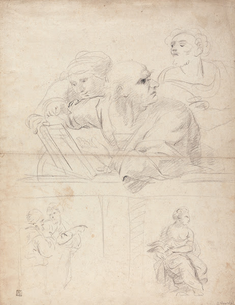 Sheet of Figure Studies from Raphaels Disputation
