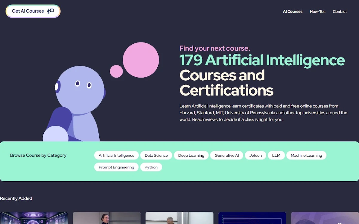 Captura de Get AI Courses