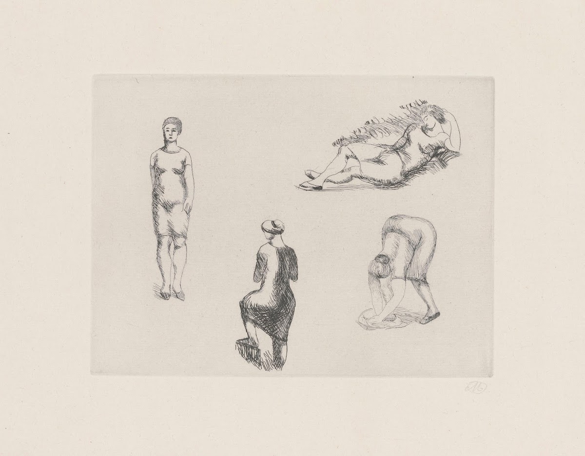 Planche aux quatre croquis 1927