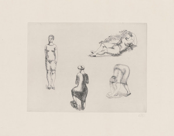 Planche aux quatre croquis 1927
