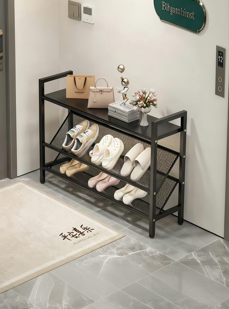 Slim shoe rack made of carbon steel, 6-tier