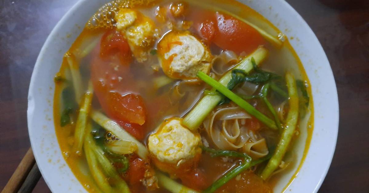 Bánh đa canh chua đơn giản