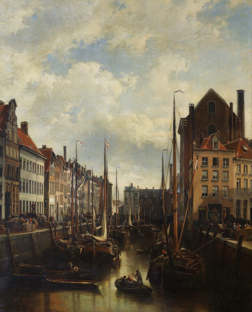 Gezicht Op De Brouwersvliet In Antwerpen 1876