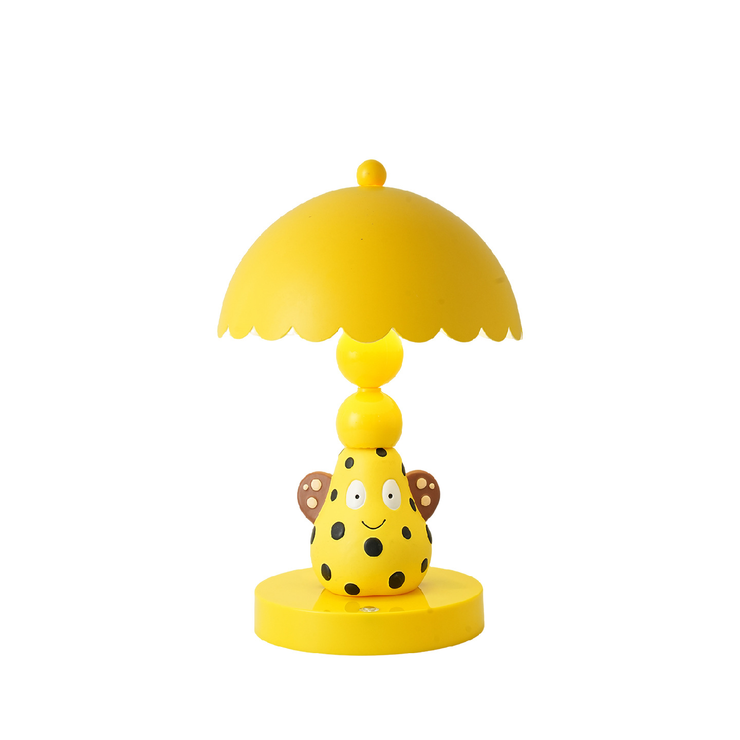 Colorful bulb table lamp with polka dot pattern