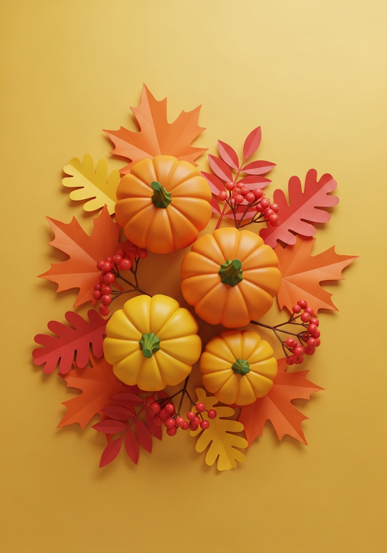 Papercraft Pumpkin Flat Lay