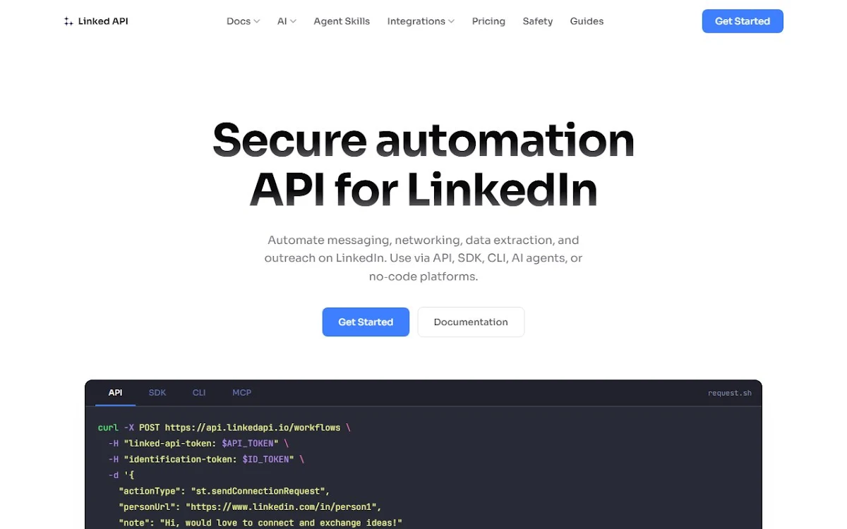 Captura de Linked API