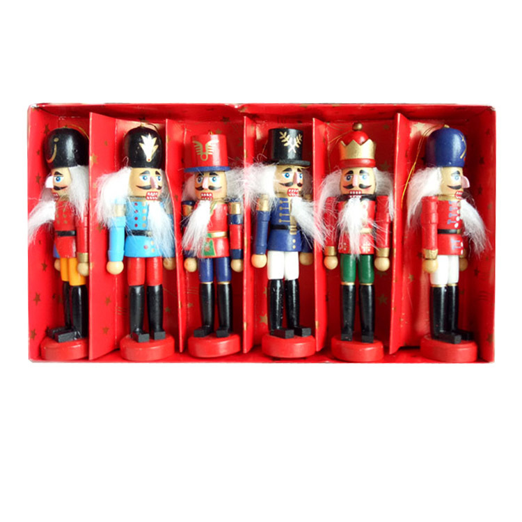 Nutcracker Set, 6 pieces, 12 cm, Christmas tree ornament