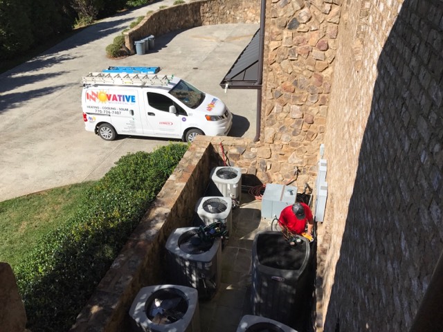 Innovative Mechanical service van on a job site in north metro Atlanta