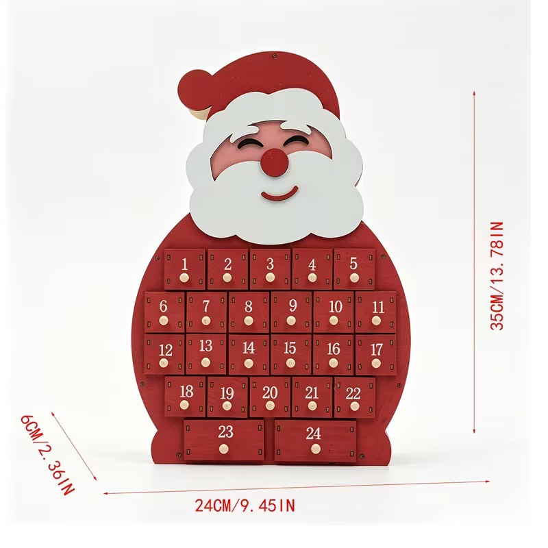 Christmas Advent Calendar made of wood with snowman motif
