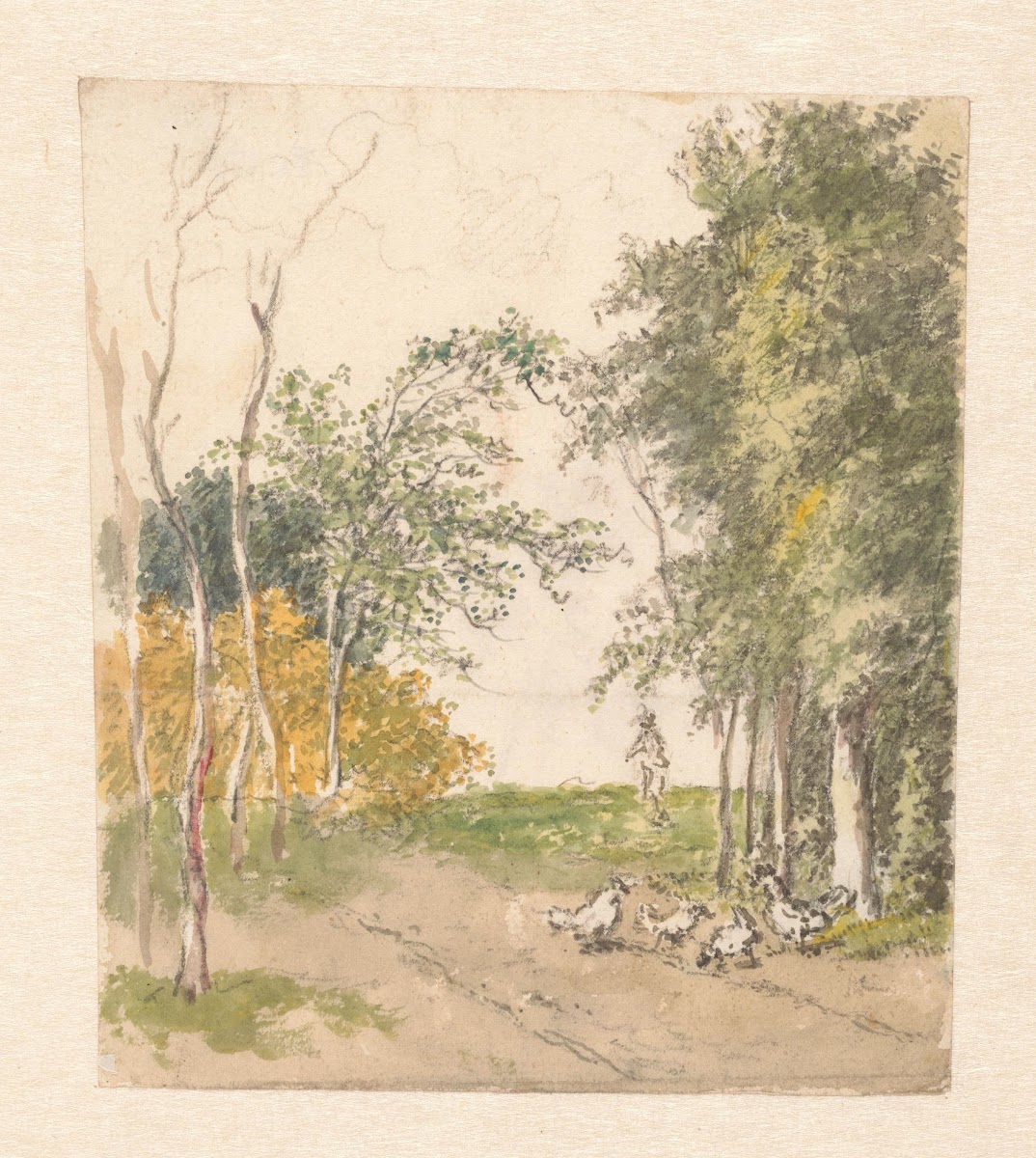 Landschap met kippen langs de weg 1782   1837
