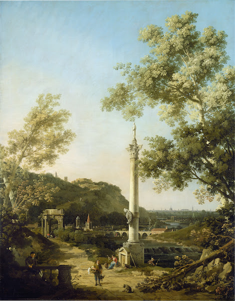 English Landscape Capriccio with a Column c 1754