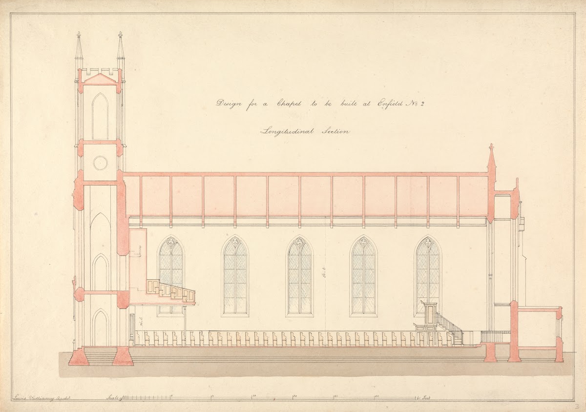 Design for a Chapel at Enfield Longitudinal Section