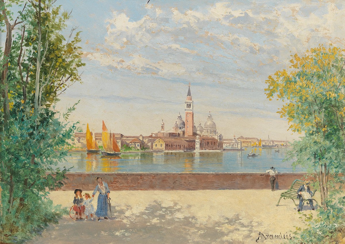 Venice a view of San Giorgio from the Giardini