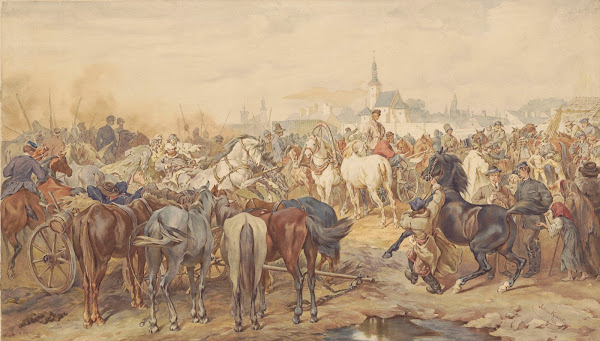 Horse fair near Warsaw 1868
