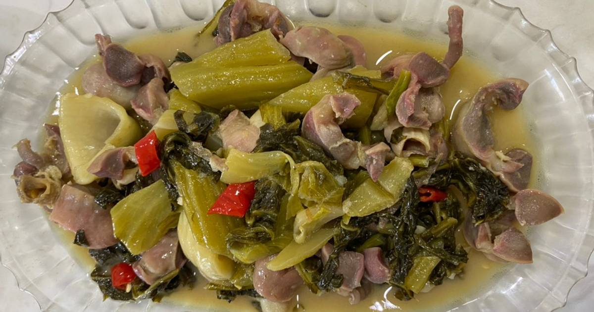 Cải chua xào mề gà