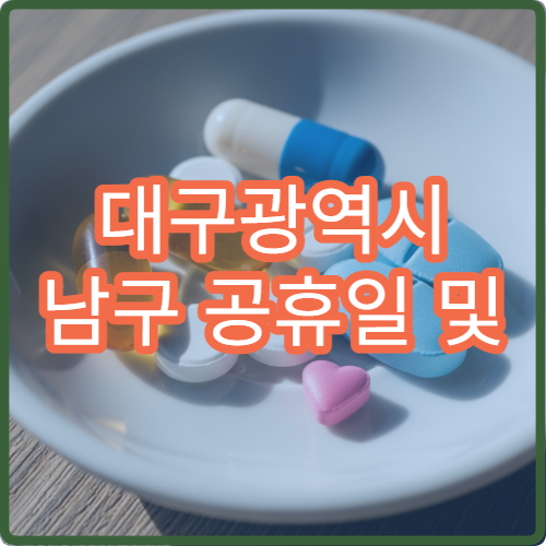 대구광역시 남구 공휴일 및 대체 공휴일 문 여는 약국 운영 정보 안내