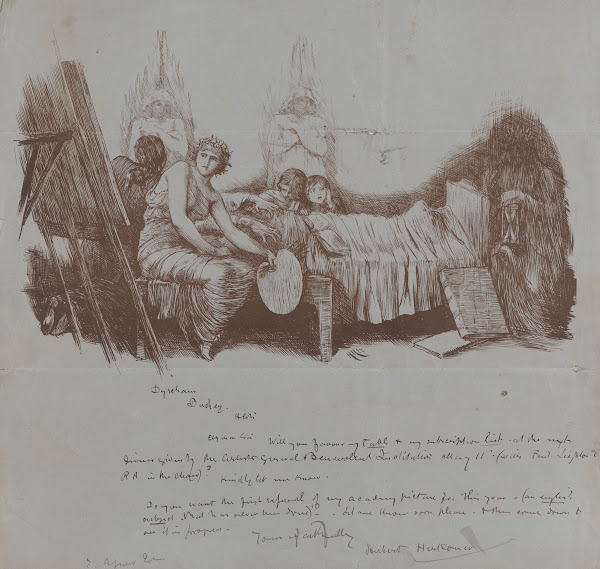 Invitation to a Benefit Dinner from Hubert von Herkomer to Thomas Agnew 187778