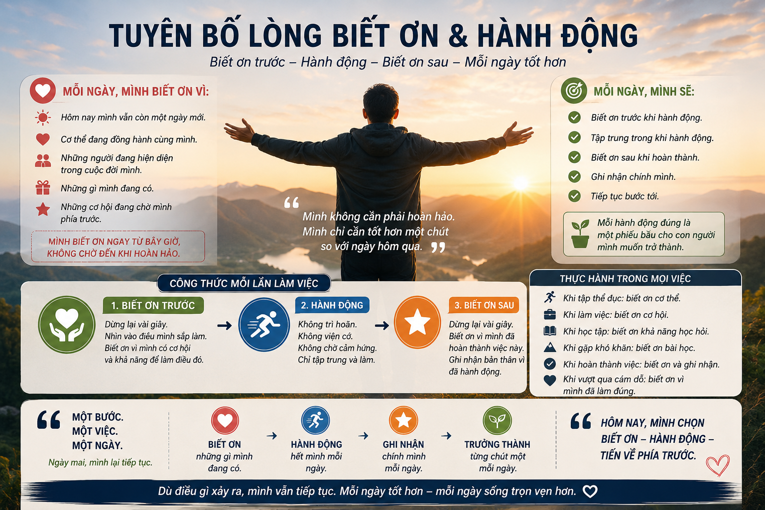 Lòng Biết Ơn Mỗi Ngày: Biết Ơn Trước – Hành Động – Ghi Nhận
