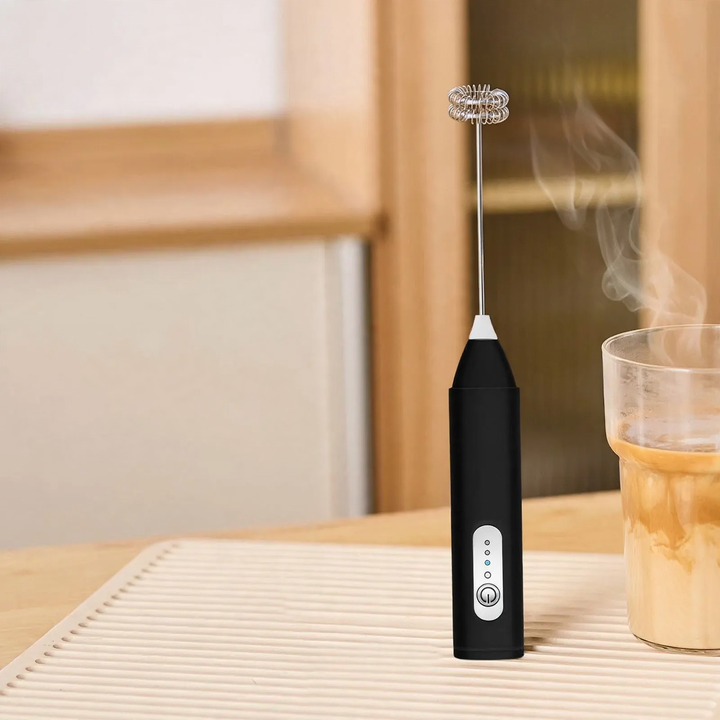 Electric milk frother, rechargeable