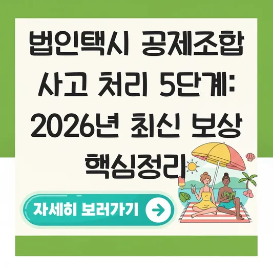 법인택시 공제조합 사고 처리 및 보상 절차 대표 이미지