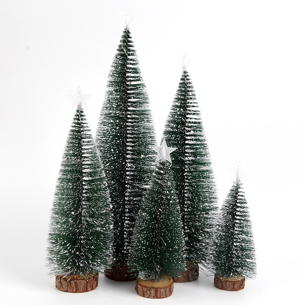 Illuminated mini Christmas tree with star, various sizes
