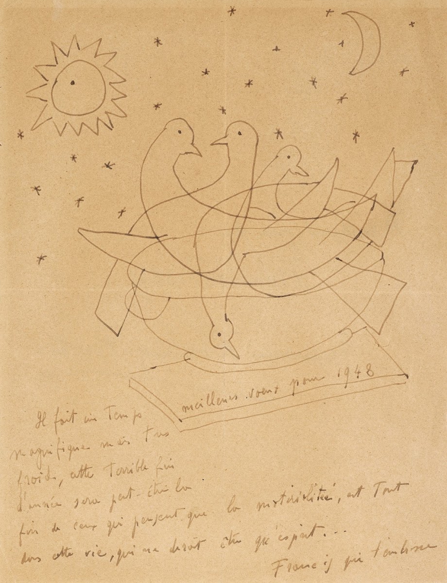 Sans titre lettre dessin 1948