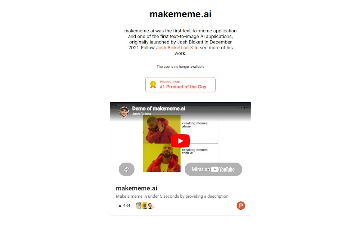 Captura de makememe.ai