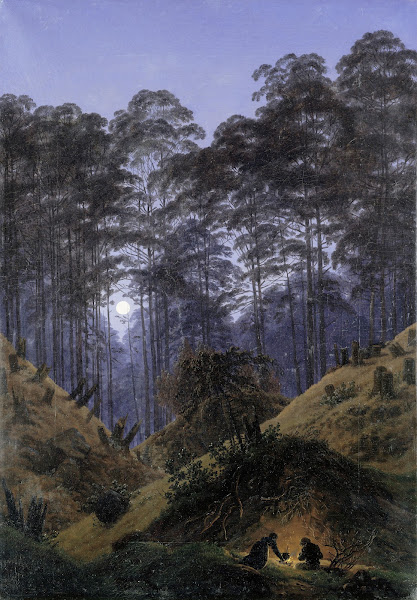 Inside the forest in the moonlight circa 1823