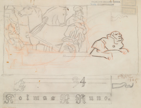 The Great Kalevala Poem III sketch between 1906 and 1930