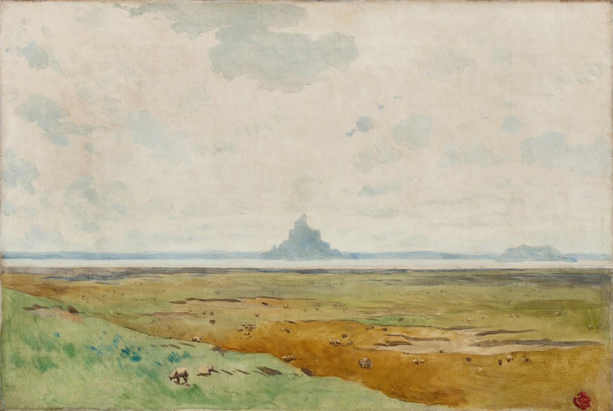 The bay of the Mont Saint Michel with the rock of Tombelaine