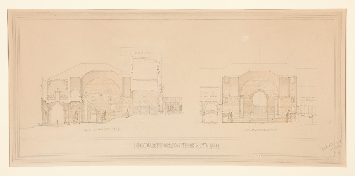 Yale University Museum of Fine Arts Extension Section Looking West and Section L