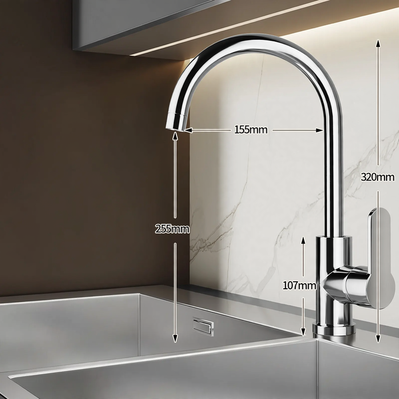 Stainless Steel Faucet for Kitchen, Mix or Cold Water