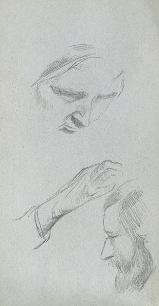 Study of Two Faces and a Hand 1860s