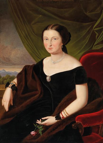 Portrait Of A Lady With A Rose 1857