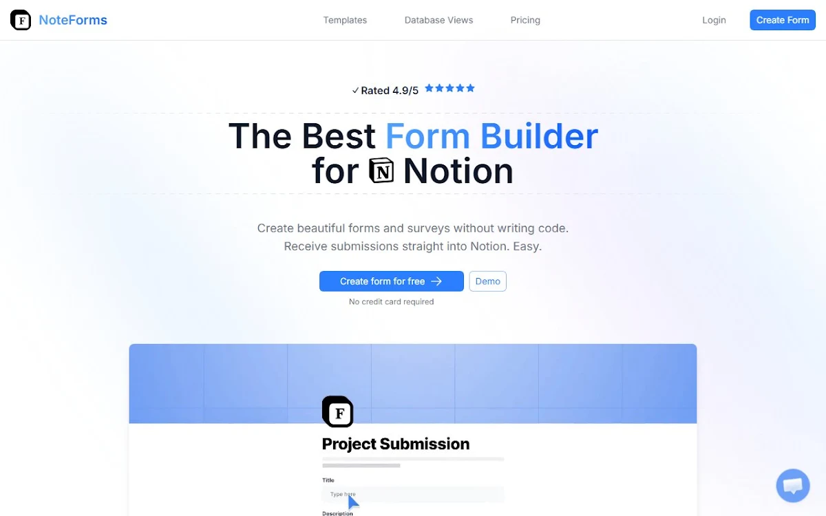Captura de NoteForms