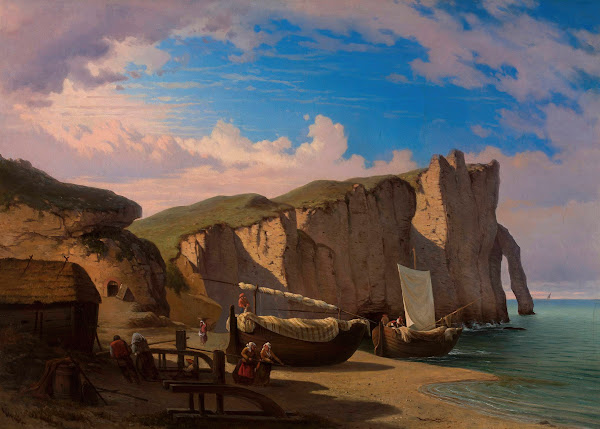 View of Cap dEntifer in Etretat Normandy 1850