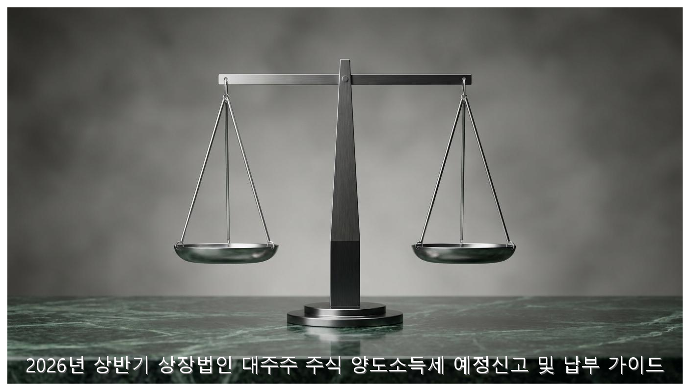 2026년 상반기 상장법인 대주주 주식 양도소득세 예정신고 및 납부 가이드 핵심 안내 및 분석 인포그래픽 (5)