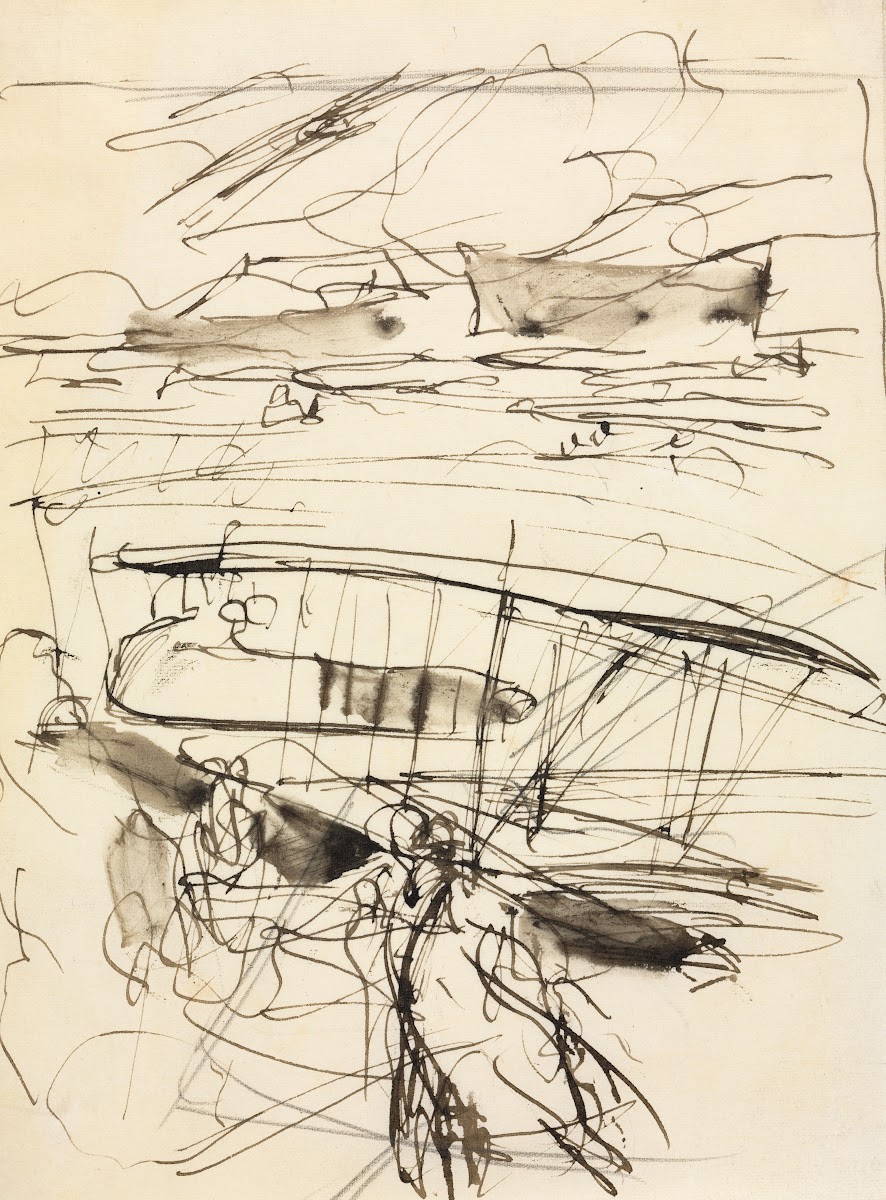 Avions reposant sur le terrain verso 1914
